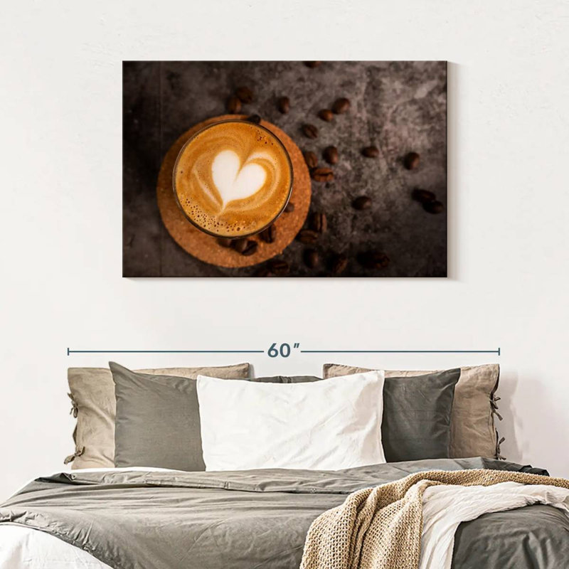 Yarlin Heart On Latte, 30" H x 45" W