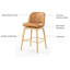 Noren Genuine Leather Swivel Counter Stool
