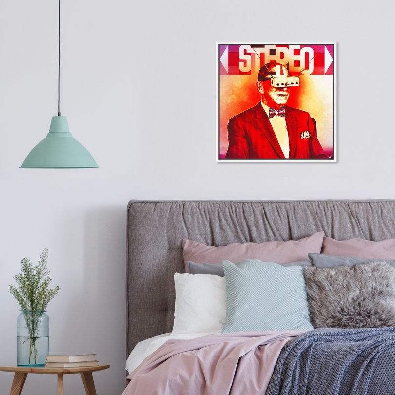 Son stéréo - impression sur toile, H 17 po x l 17 po, Cadre blanc