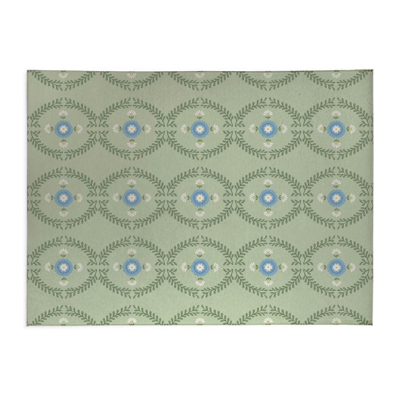 Tapis de cuisine antidérapant Bree, Sauge, Rectangle 4pi x 6 pi
