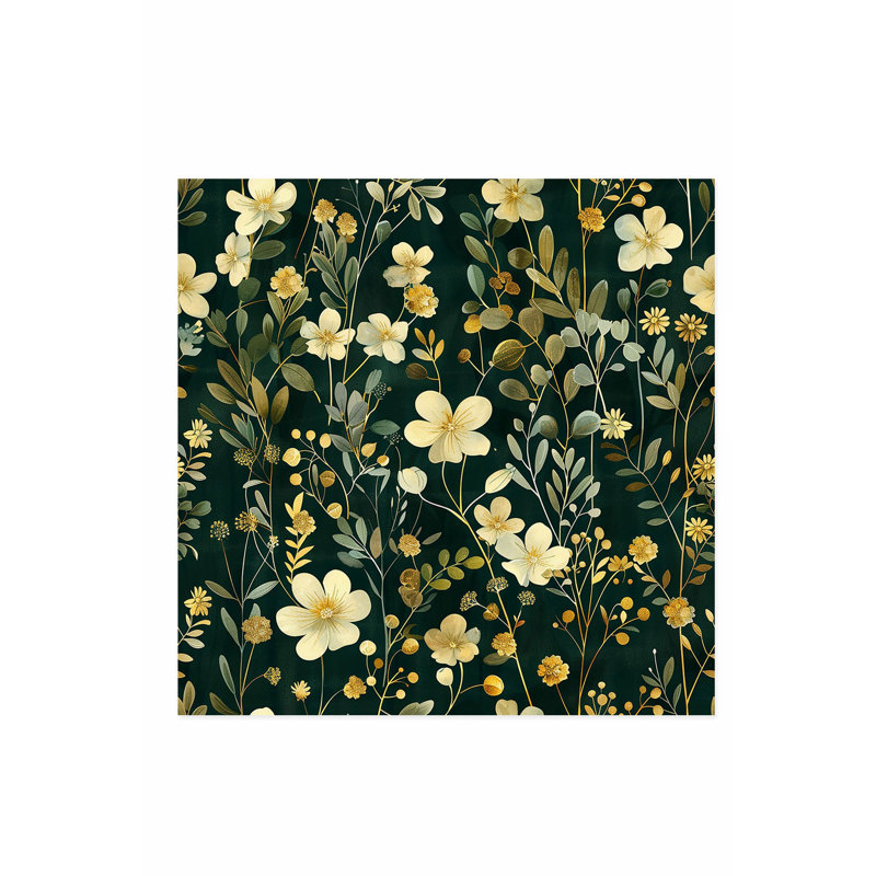 «Botanical Floral & Botanical Pattern VI», reproduction d'art moderne sans cadre, H 20 po x l 20 po