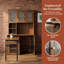 Bureau d'ordinateur avec bibliothèque haute