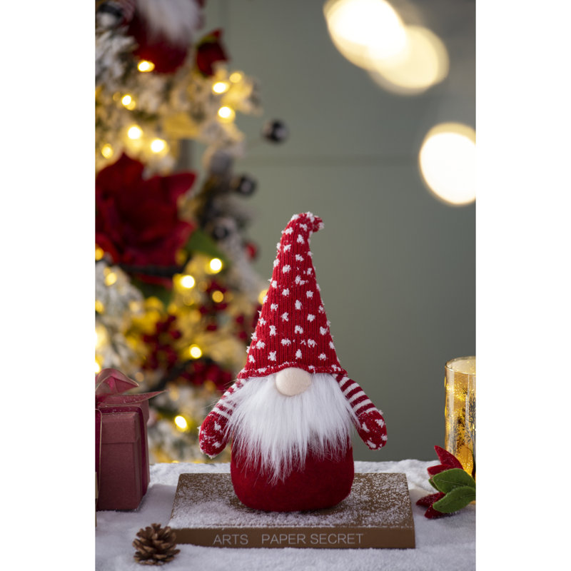 5.7X3x13.8"H Fabric Gnome Table Sitter, 2 Pack