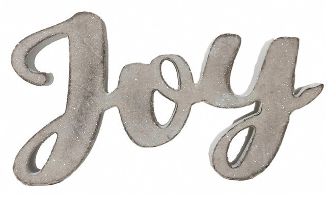 Lettres incurvées 9 "x 5,5" White Joy