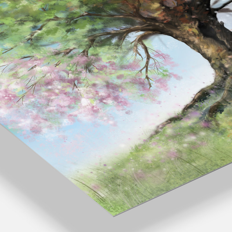 Tree with Four Seasons - Graphic Art Print, Framed Print, 34" H x 44" W, Metal