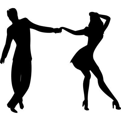 Dancing Silhouette Couple Cardboard Standup