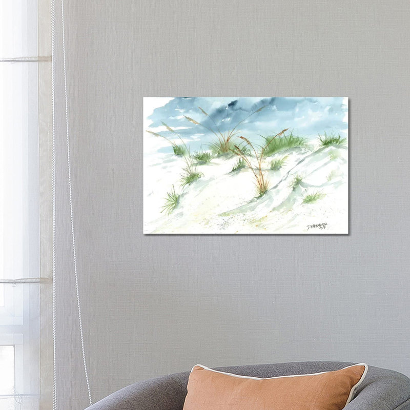 «Sand Dunes Beach Peinture», reproduction sur toile, H 18 po x l 26 po x P 1,5 po, Pas de tapis, Toile tendue