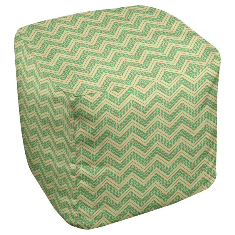 Upholstered Ottoman, Yellow/Green