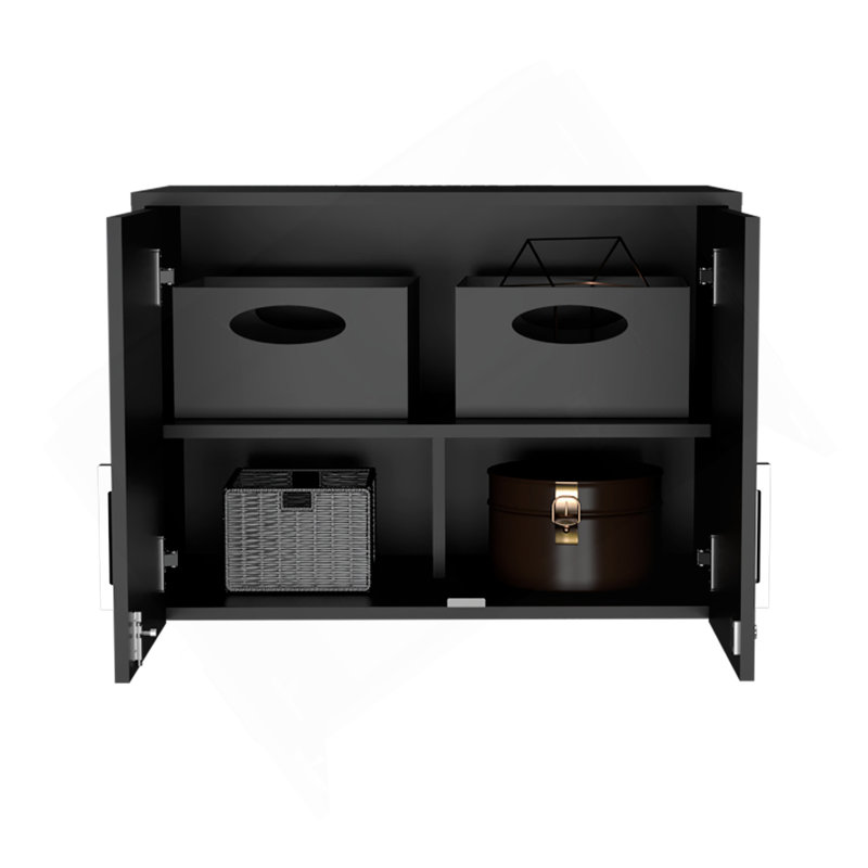 Armoire de rangement - armoire murale, trois tablettes intérieures, porte double