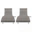 Ensemble de 2 chaises longues en osier de patio avec roulettes et table d'appoint-1923852582