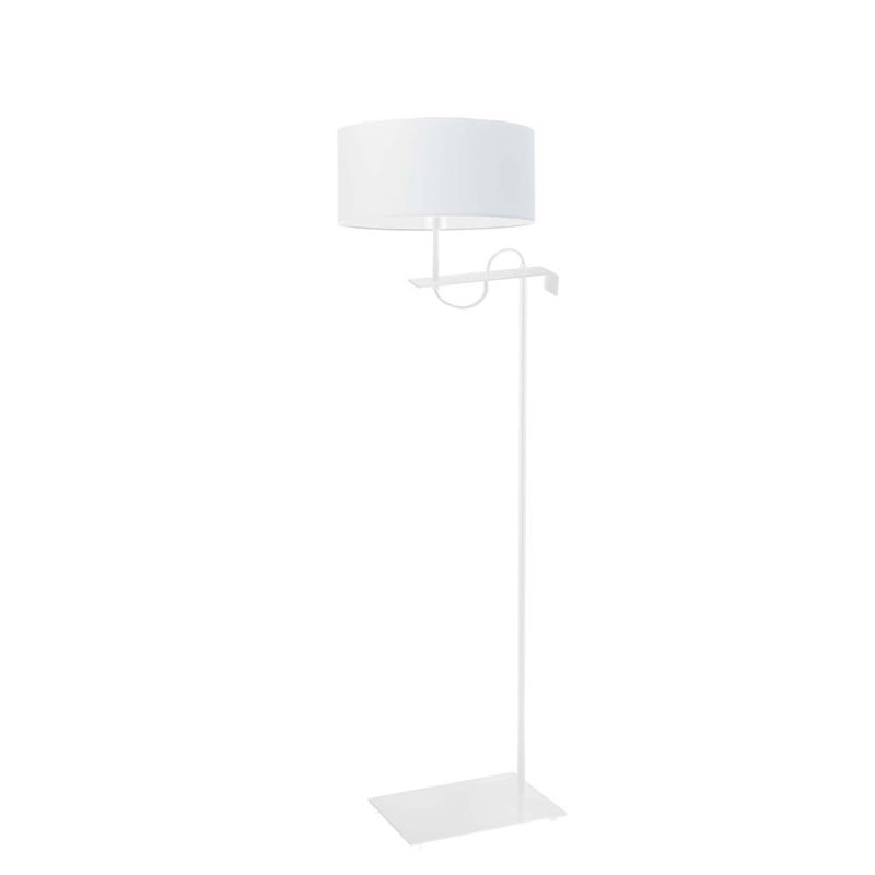 Arlesia 160cm Swing Arm Floor Lamp with USB, White, White