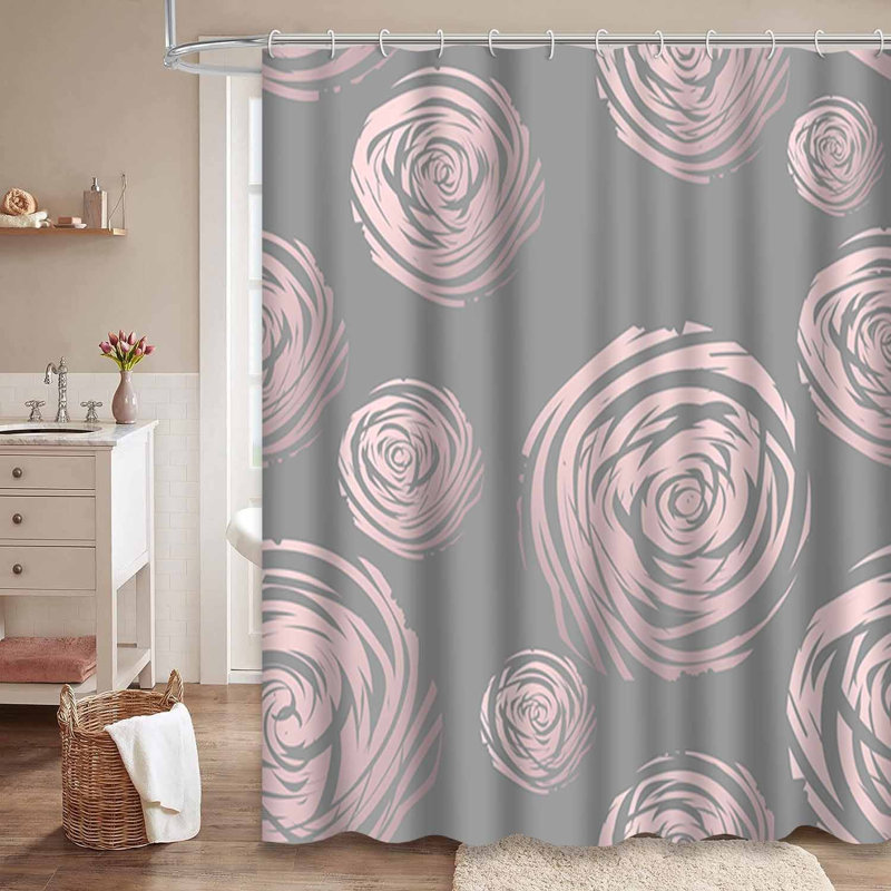 Rideau de douche abstrait avec 12 crochets, L 72 po x l 84 po
