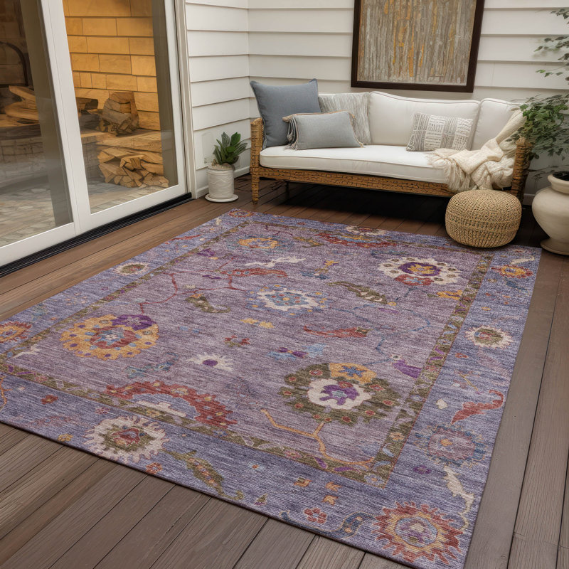 Machine Washable Indoor/Outdoor Kaczor ACN2229 Global Rug, Rectangle 2'6" x 3'10"