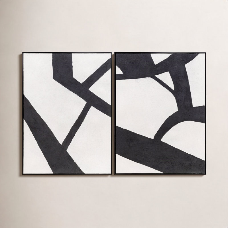 "Lucero", ensemble de 2 impressions sur toile encadrées, Cadre noir, H 21 po x l 19 po