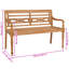 Vester Solid Wood Teak Outdoor Bench-41863085