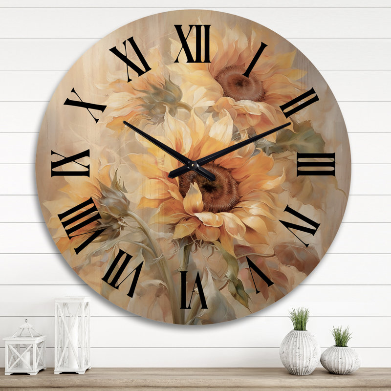 Horloge murale en bois massif Nivedita, Très grand