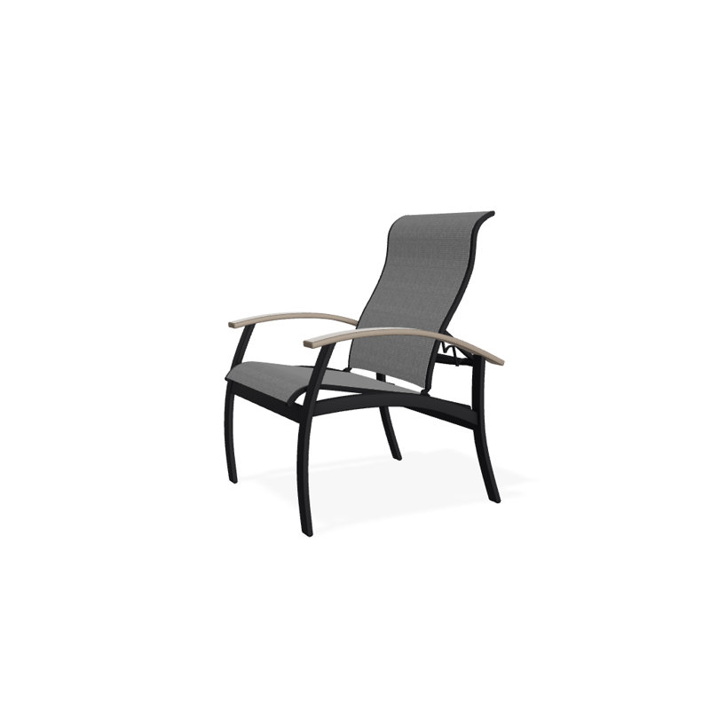 Chaise de patio Askar, Désert, Titane Sunbrella®, Noir texturé