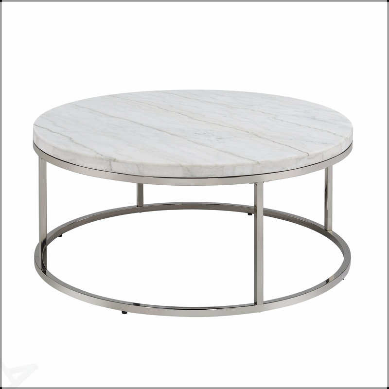 Table basse Zaidee et table basse à finition nickel, design luxueux et moderne pour des espaces de vie sophistiqués
