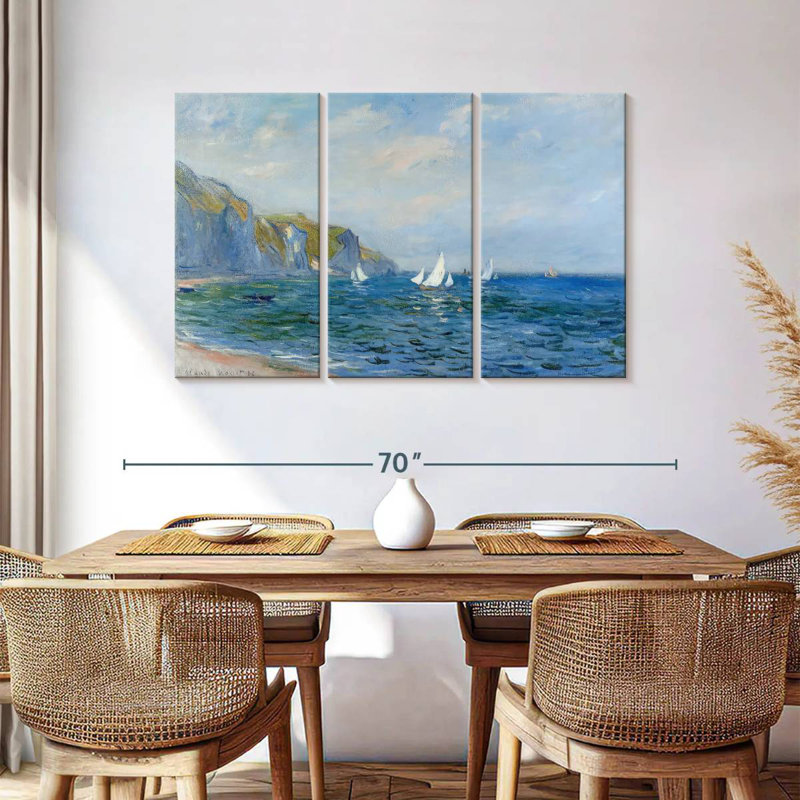 Falaises et voiliers Mehar à Pourville, H 36 po x l 57 po