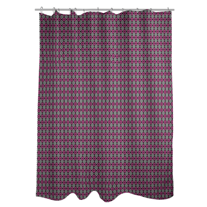 Rideau double double géométrique, Pink Geometric III