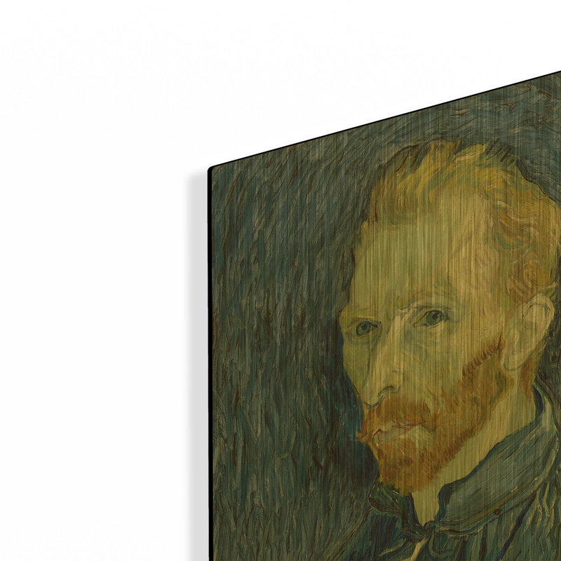 «Self-Portrait 1889» par Vincent Van Gogh, art mural en métal doré, 16 po x 24 po, 16 po x 24 po