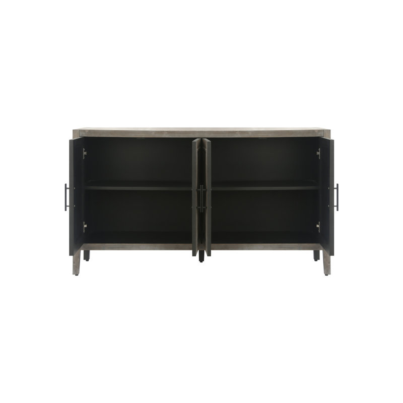 Table de couloir moderne avec 4 portes et tablette réglable - Côté chambre à coucher brun antique
