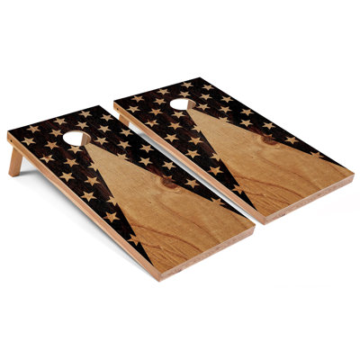 American Flag Dark Cornhole Set | Includes (2) Boards (8) Bags & Optional Accessories
