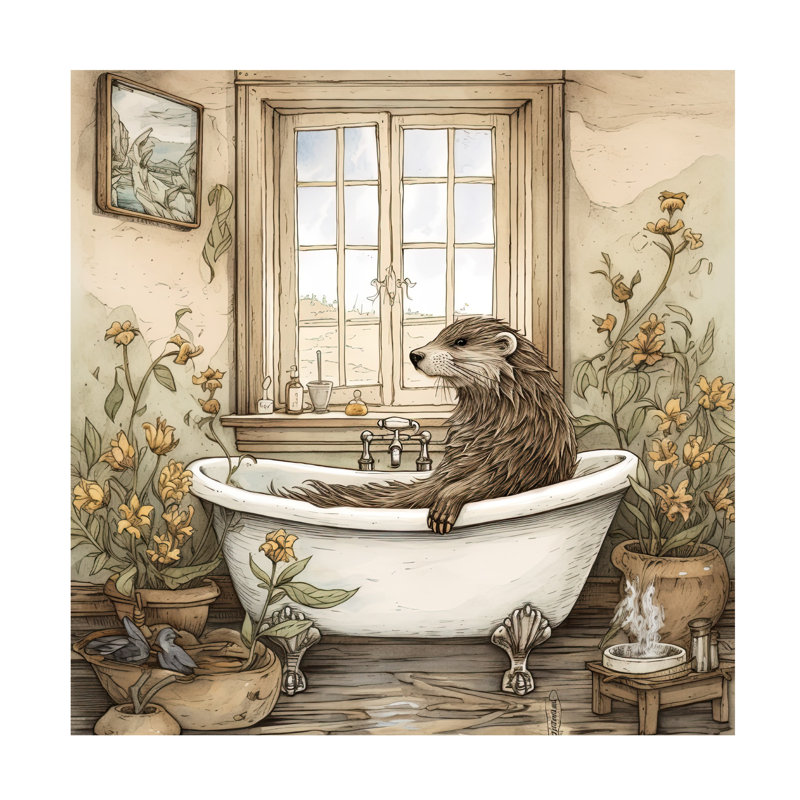 Art sur toile Sasha Bathtime 2, H 14 po x l 14 po