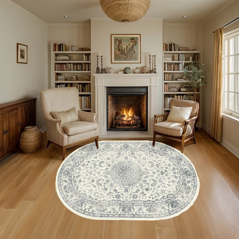 Attell Floral Indoor Rug, Oval 6'7" x 9'6"