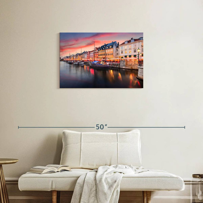 Ravi Nyhavn, canal de Copenhague, H 20 po x l 30 po