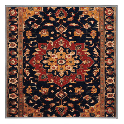Machine Washable Persian Purple Area Rug