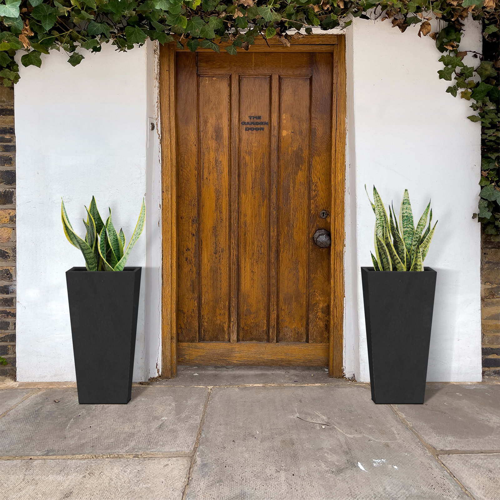 Tali 13" Rectangular Pot Planter, 2, Black