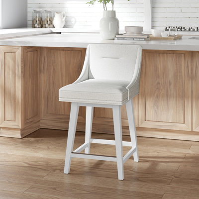 Dorreen Wood And Upholstered Tapered Back Adjustable Height Swivel Stool