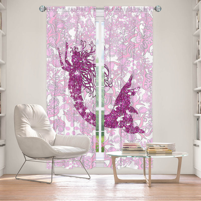 Paire de rideaux obscurcissant en polyester Rossy, L 20 po x L 61 po, Rose / rose bonbon