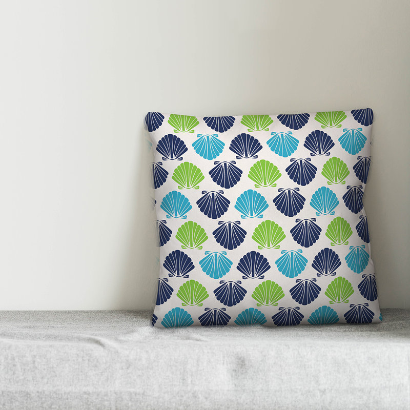 Coussin décoratif intérieur / extérieur Shell, Polyester / Bourre en polyester, 20 po x 20 po
