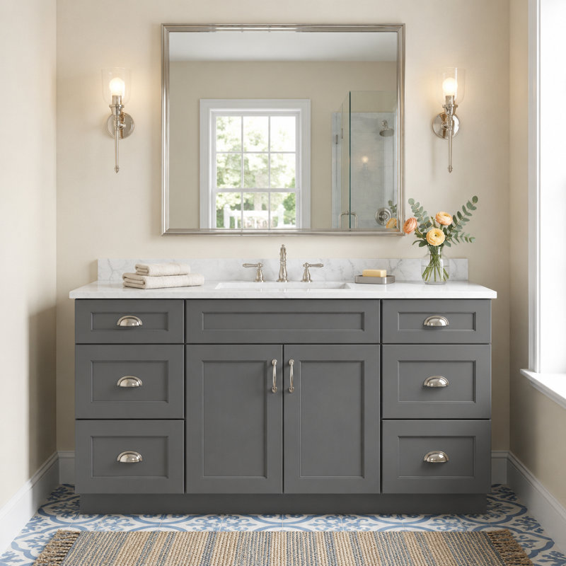 Échantillon de porte Dington, Gris cape, Painted Hardwood