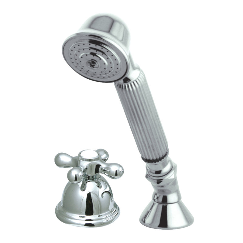 Kingston Brass Deck Mount Hand Shower with Diverter for Roman Tub Faucet, Polished Chrome