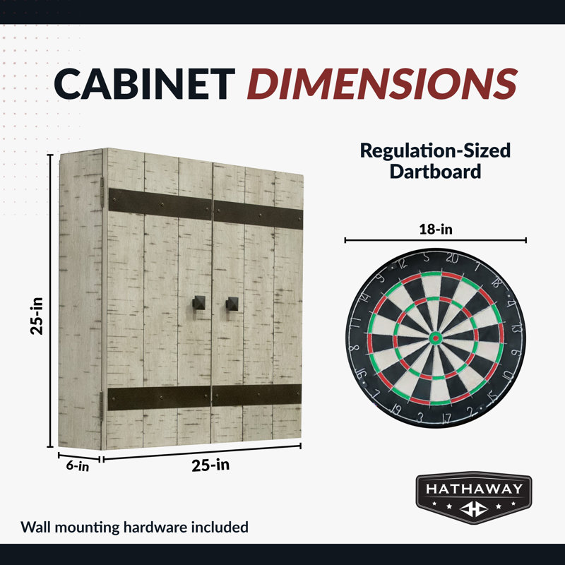 Ensemble d'armoire et de jeu de fléchettes en crin de sisal Drifter