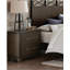 Style moderne, table de chevet 1pc, 2 tiroirs, meubles en bois brun foncé aspect moderne