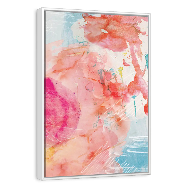 Abstrait turquoise turquoise, Floating Frame White, 29" x 43"