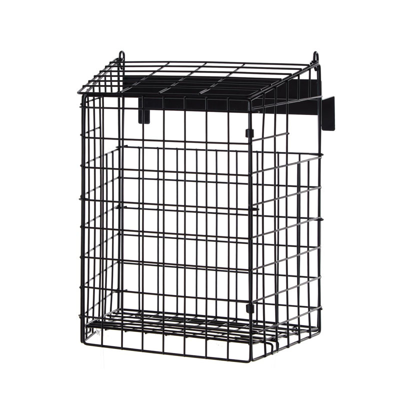 Letter Box Mail Catcher Metal Basket , Black