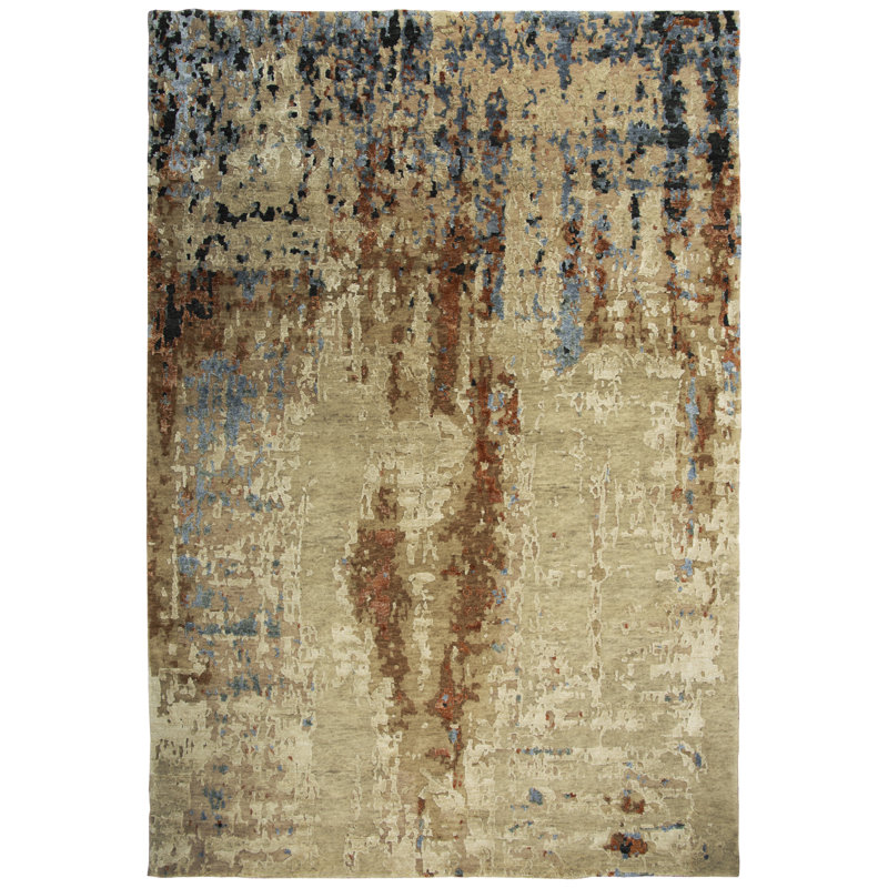 Wool Abstract Indoor Rug, Rectangle 10' x 14'