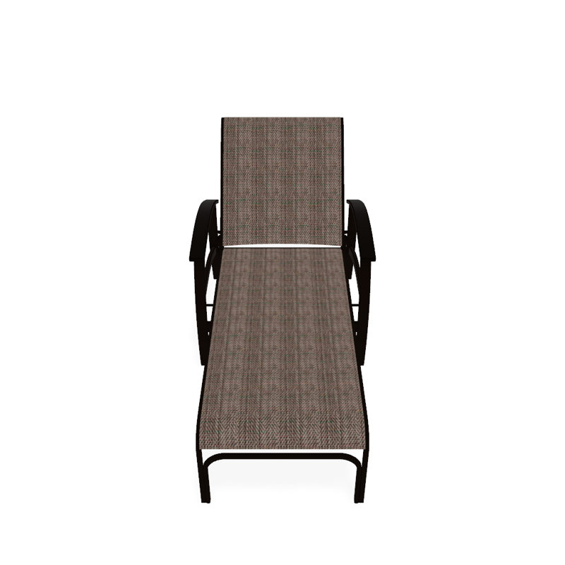 Belle Isle Outdoor Chaise Lounge, White 6D Sunbrella®, Kona P10, Textured Kona