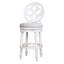 Tabouret de bar en bois blanc à haut dossier de 31 po avec siège pivotant et rond, retour à 180 degrés, pieds tournés, rembourré, repose-pieds pour restaurant en blanc, siège confortable automatique sur bois robuste,