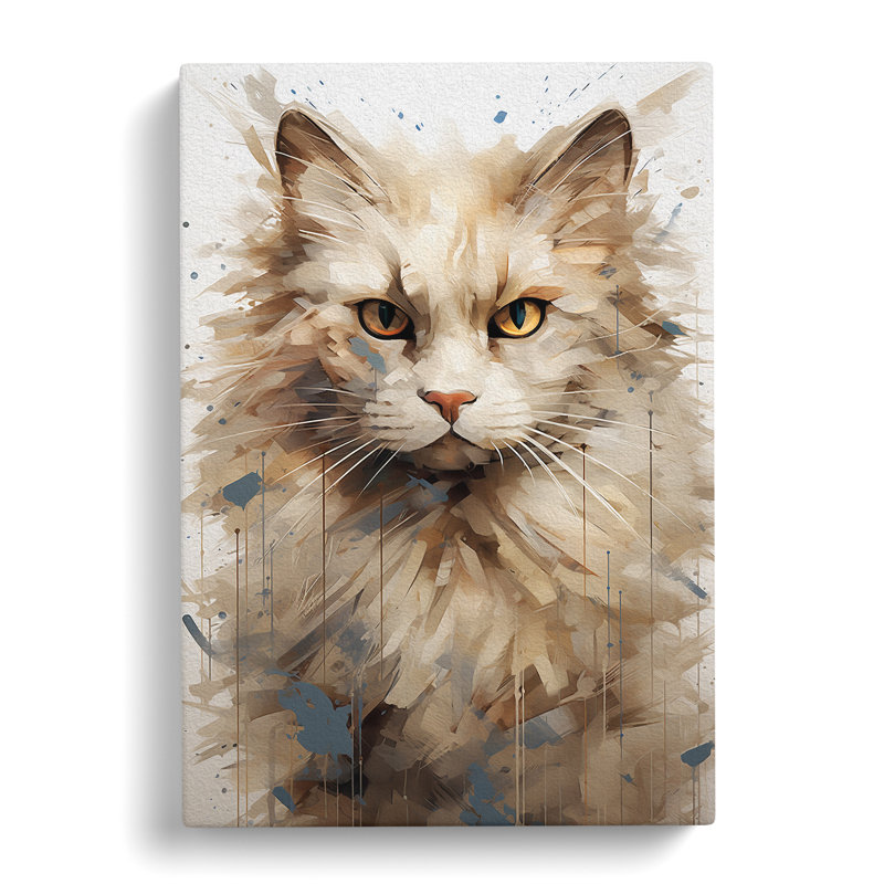 Ragdoll Cat Abstract - Wrapped Canvas, 50cm H x 35cm W x 3cm D