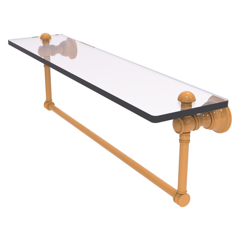 Tablette flottante avec barre à serviettes Carolina, H 7 po x l 22 po x P 5,54 po, Jaune doré