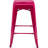 Almodovar 24" 24 Inch Metal Bar Stools, Backless Counter Height Barstools, Stackable Stools with Square-18608719