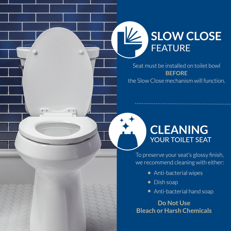 White Enameled Wood Toilet Seat with Decorative Edge