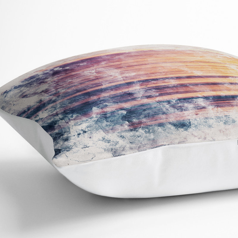 Calming Ocean Cushion with Filling, 40cm H x 40cm W x 15cm D, White