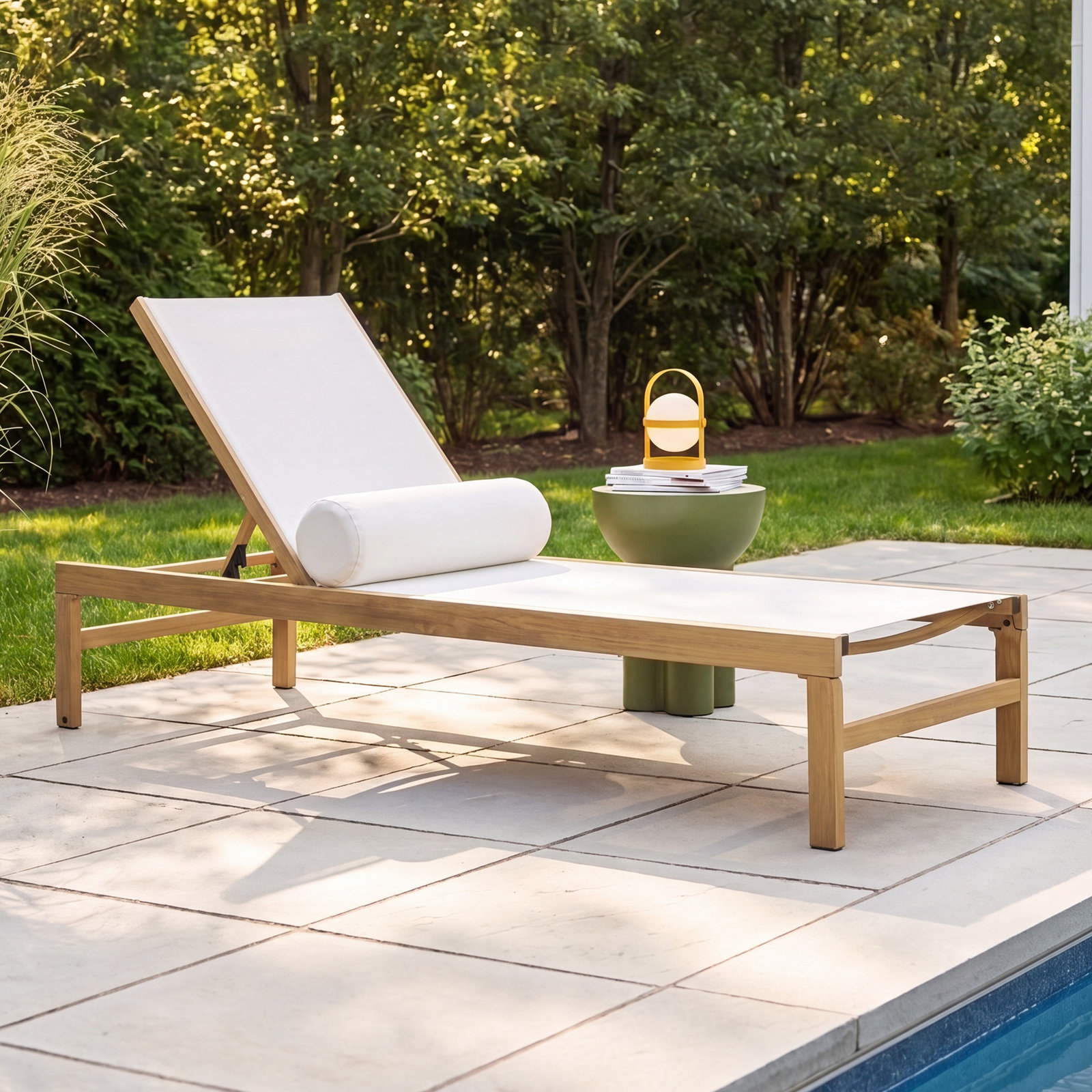 Ine 24" Patio Chaise Lounge, Brown